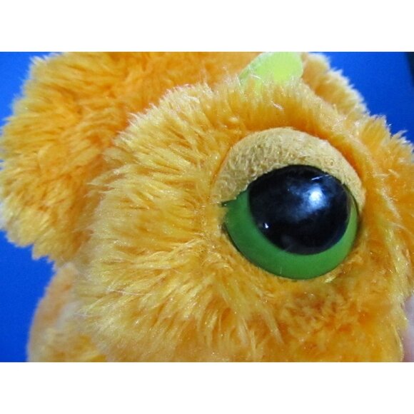 Aurora Orange Triceratops Plush Toy With Green Eyes 10" - Picture 3 of 8